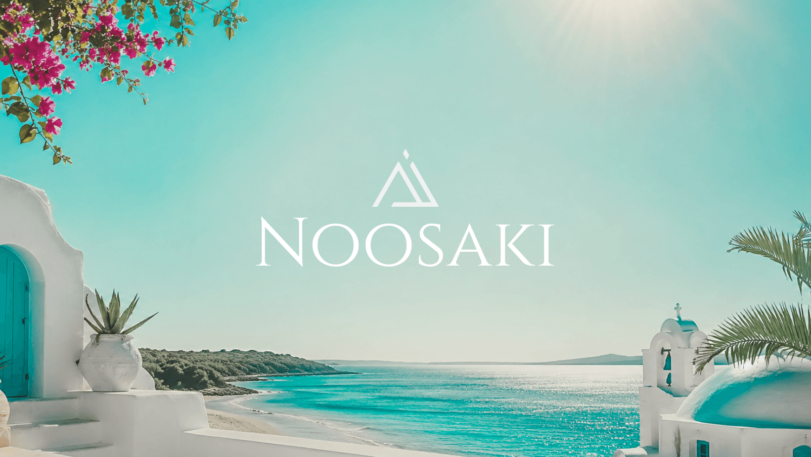 Ist möglicherweise ein Bild von Santorin in Griechenland und Text „AI NOOSAKI“